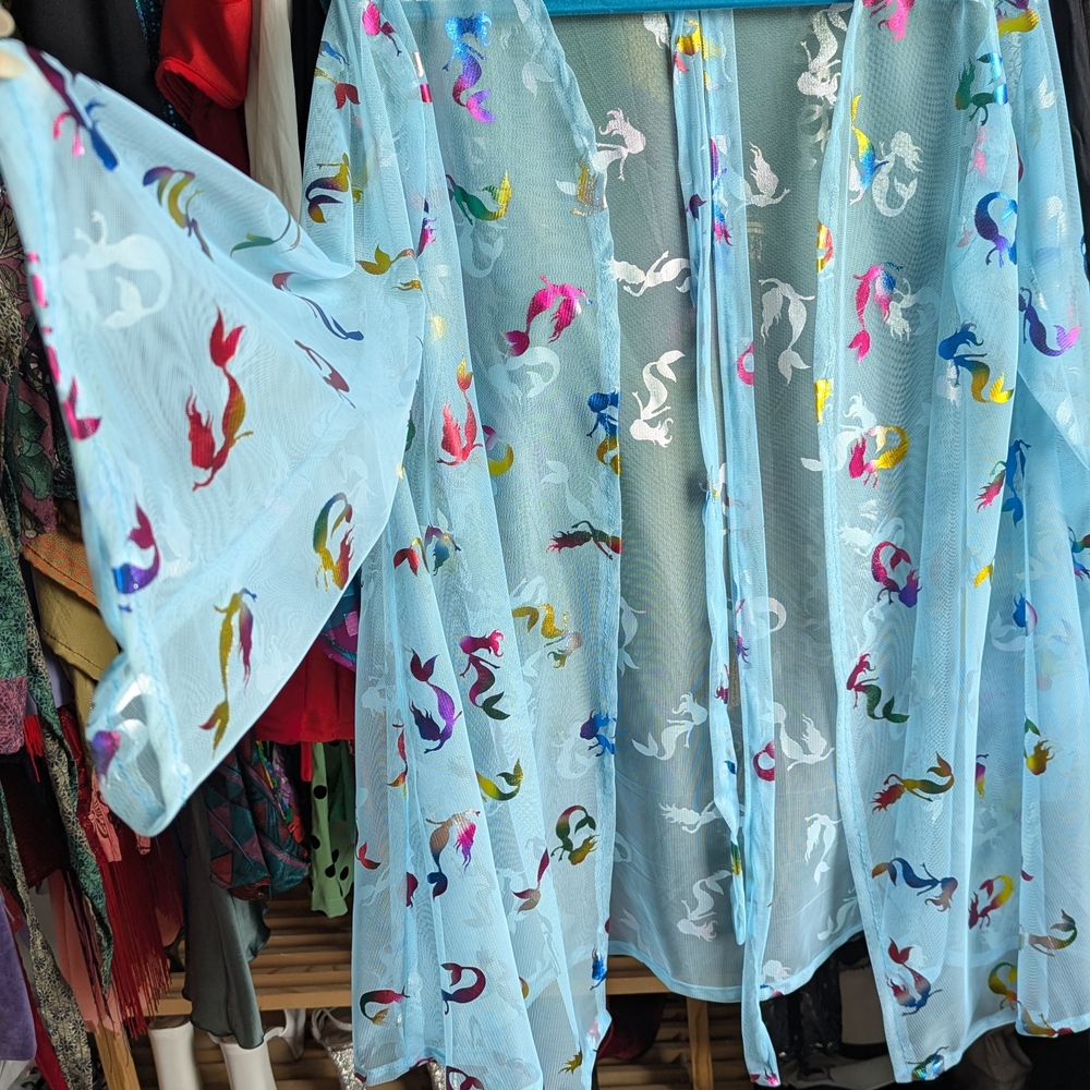 Sheer Robe Mermaid Rainbow Handmade